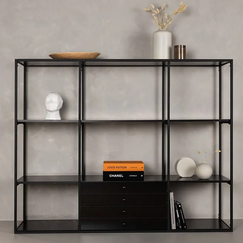 étagère Design 4 Niveaux "Amaraillo" 150cm Noir