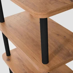 Étagère design basse noir et bois 180 cm - SOFIE