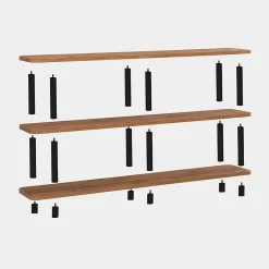 Étagère design basse noir et bois 180 cm - SOFIE