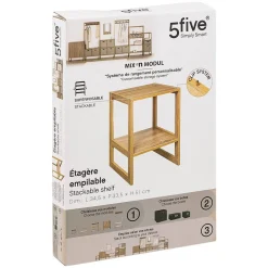 Étagère empilable 1 case Effet bois naturel Mix N' Modul - 5Five