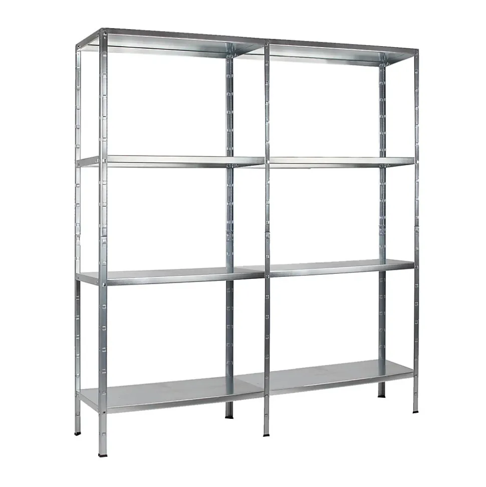 Étagère en acier galvanisé argenté Schulte Regalwelt Powermax H. 180 x L. 160 x P. 40 cm