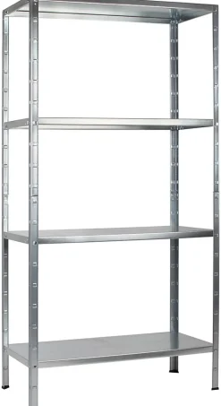 Étagère en acier galvanisé argenté Schulte Regalwelt Powermax H. 190 x L. 100 x P. 40 cm