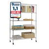 Étagère en métal avec roulettes Maya 5 Étagères 89 x 34 x 150 cm Chromé Charge Max 120 kg - Floordirekt