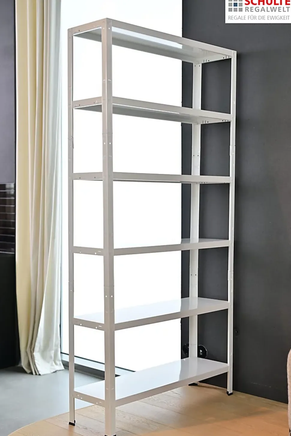 Étagère en métal blanc Schulte Regalwelt Powermax H. 180 x L. 75 x P. 35 cm