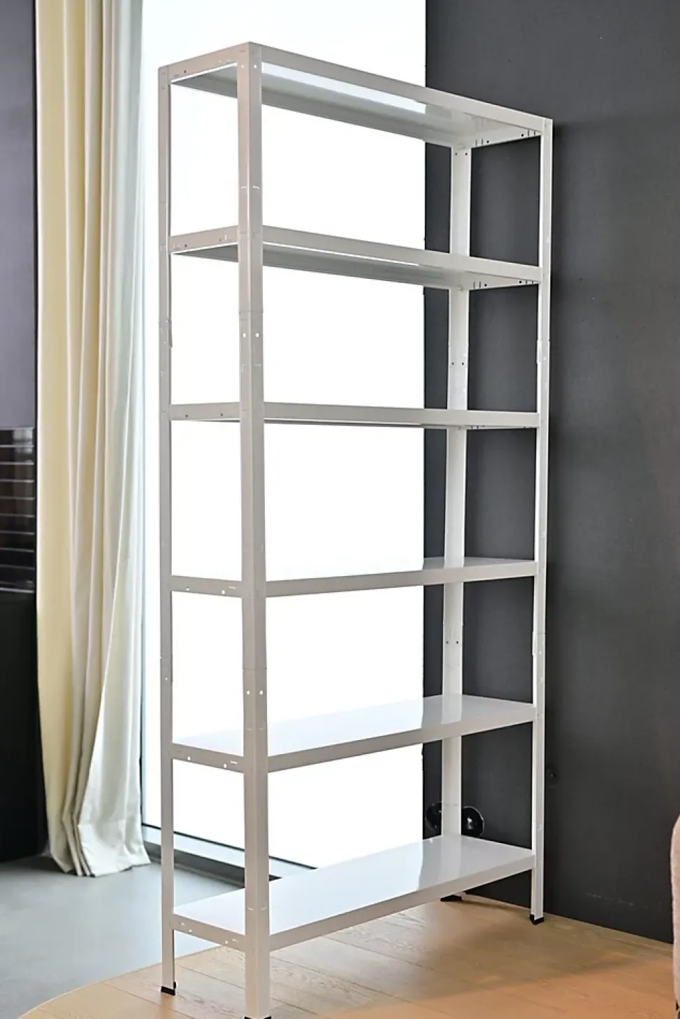 Étagère en métal blanc Schulte Regalwelt Powermax H. 180 x L. 75 x P. 35 cm
