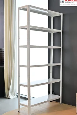 Étagère en métal blanc Schulte Regalwelt Powermax H. 180 x L. 90 x P. 40 cm