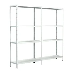 Étagère en métal blanc Schulte Regalwelt Powermax H. 180 x L. 160 x P. 40 cm