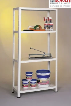 Étagère en métal blanc Schulte Regalwelt Powermax H. 180 x L. 80 x P. 40 cm