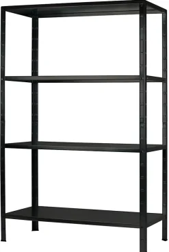 Étagère en métal noir Schulte Regalwelt Powermax H. 200 x L. 100 x P. 50 cm