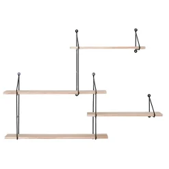 Étagère Harlem, Marron, Bois, 17,5x99x62 cm, Seven Design