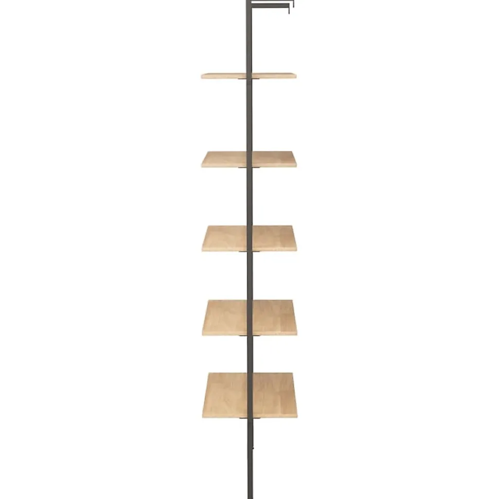 Étagère inclinée à 5 niveaux Marron clair et noir 64x35x185cm vidaXL