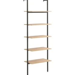 Étagère inclinée à 5 niveaux Marron clair et noir 64x35x185cm vidaXL