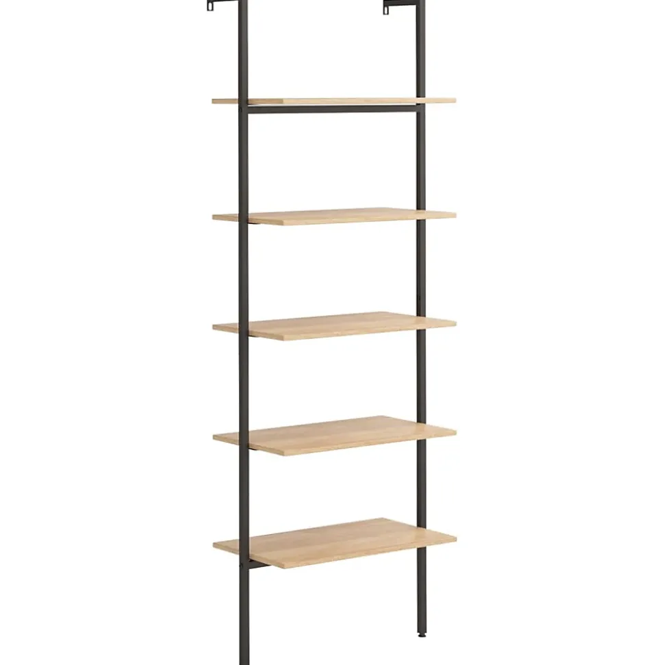 Étagère inclinée à 5 niveaux Marron clair et noir 64x35x185cm vidaXL