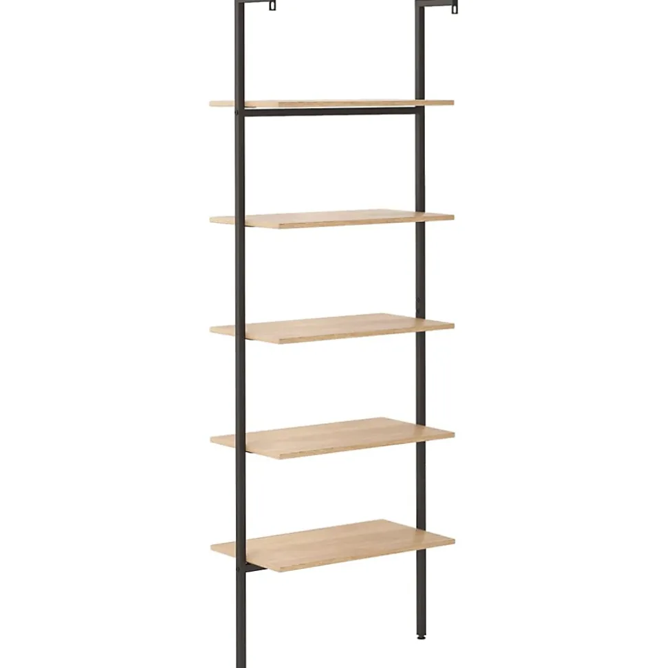 Étagère inclinée à 5 niveaux Marron clair et noir 64x35x185cm vidaXL