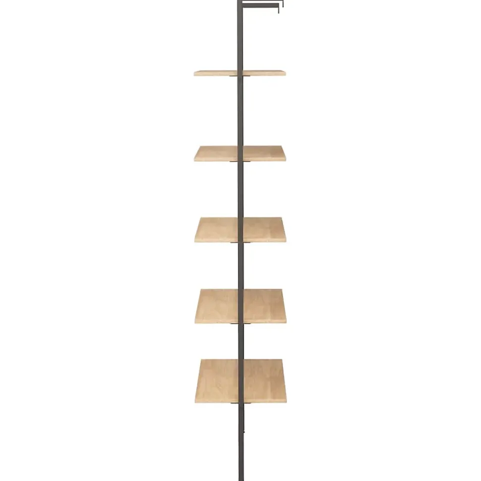 Étagère inclinée à 5 niveaux Marron clair et noir 64x35x185cm vidaXL
