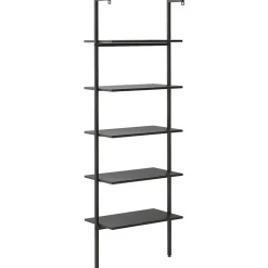 Étagère inclinée à 5 niveaux Noir 64x35x185 cm vidaXL