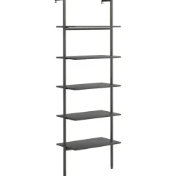 Étagère inclinée à 5 niveaux Noir 64x35x185 cm vidaXL