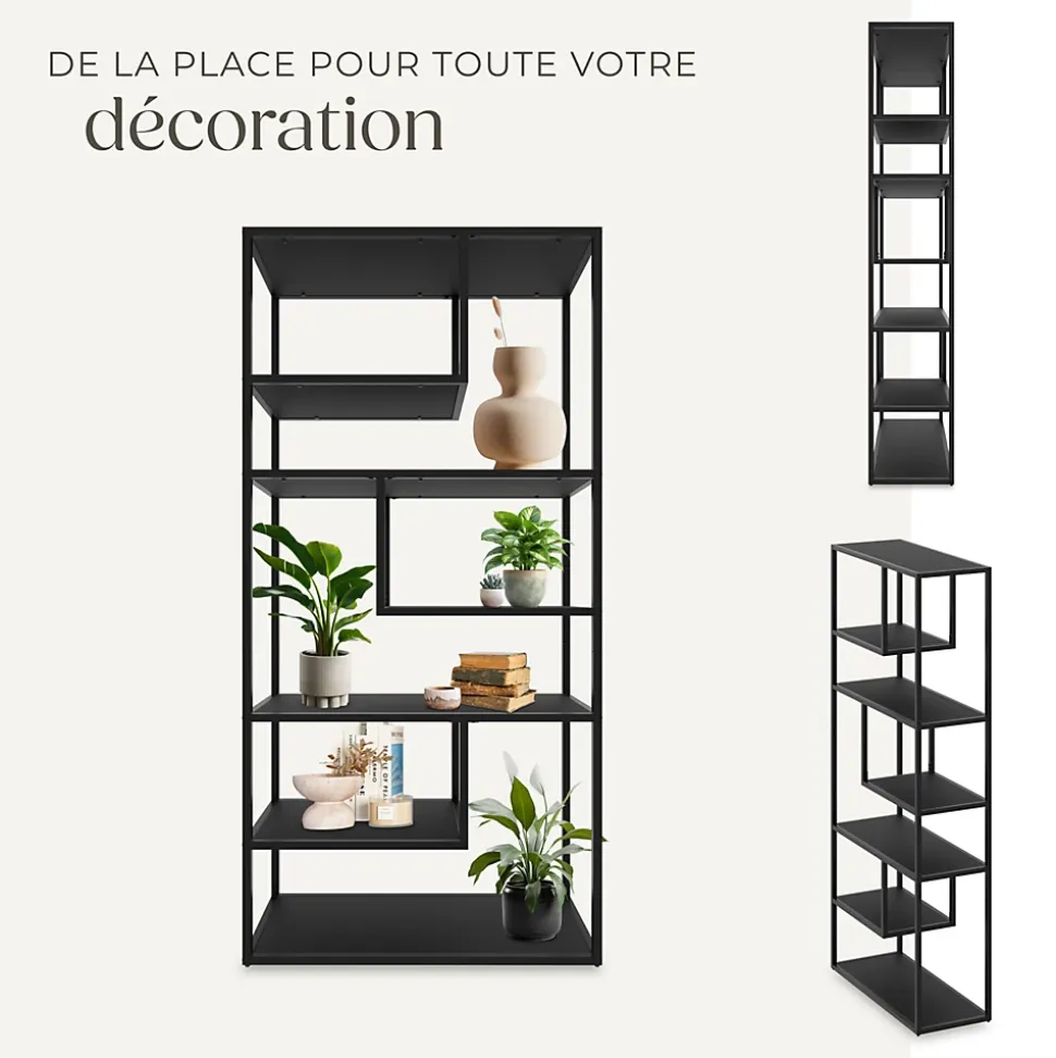 Étagère look industriel pieds en plastique réglables en hauteur