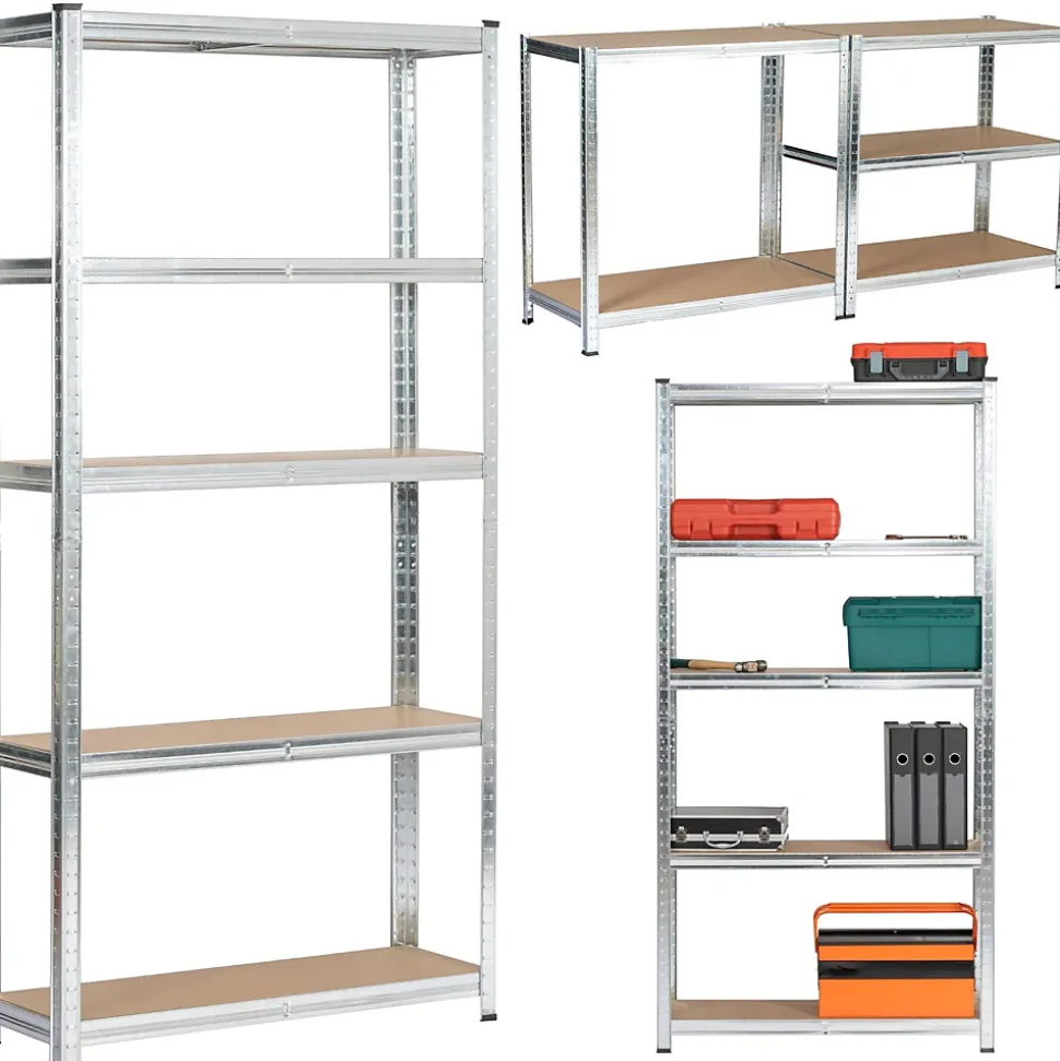 Étagère modulable 90 cm acier galvanisé charge maximale 875kg - L90xP30xH180 cm
