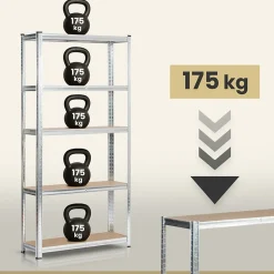 Étagère modulable 90 cm acier galvanisé charge maximale 875kg - L90xP30xH180 cm