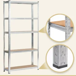 Étagère modulable 90 cm acier galvanisé charge maximale 875kg - L90xP30xH180 cm