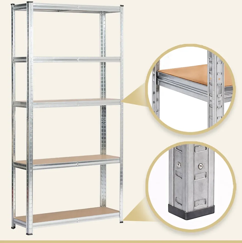 Étagère modulable 90 cm acier galvanisé charge maximale 875kg - L90xP30xH180 cm