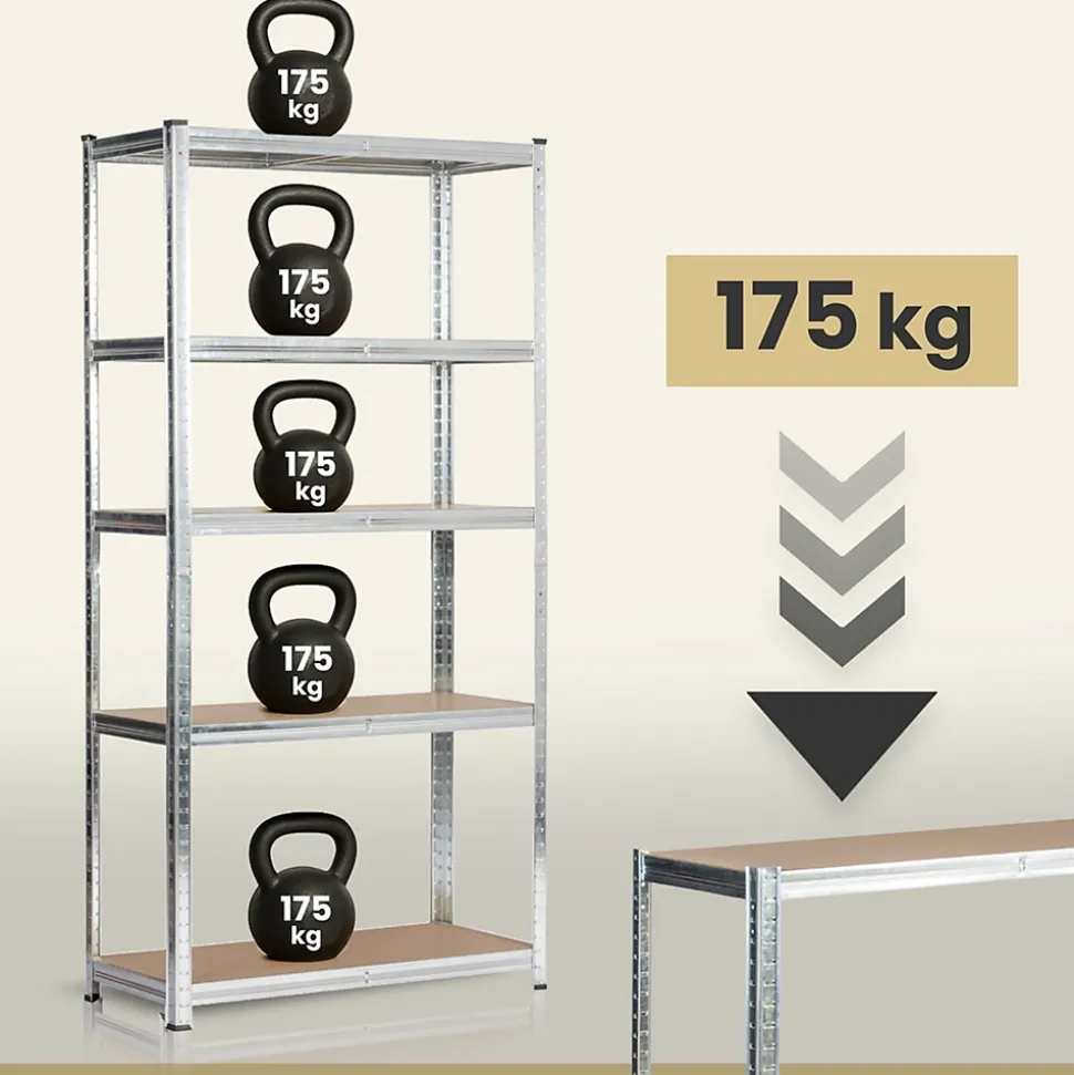 Étagère modulable 90 cm acier galvanisé charge maximale 875kg - L90xP40xH180 cm