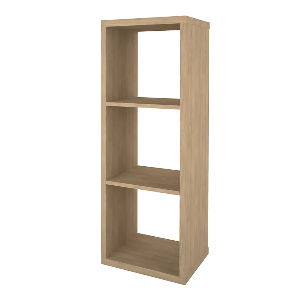 Étagère modulable 3 cubes avec 2 portes GoodHome Mixxit effet chêne