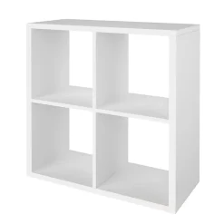 Étagère modulable 4 cubes avec 2 portes GoodHome Mixxit blanc
