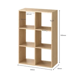 Étagère modulable 6 cubes en pin GoodHome Mixxit l. 70,9 x H. 105,4 cm