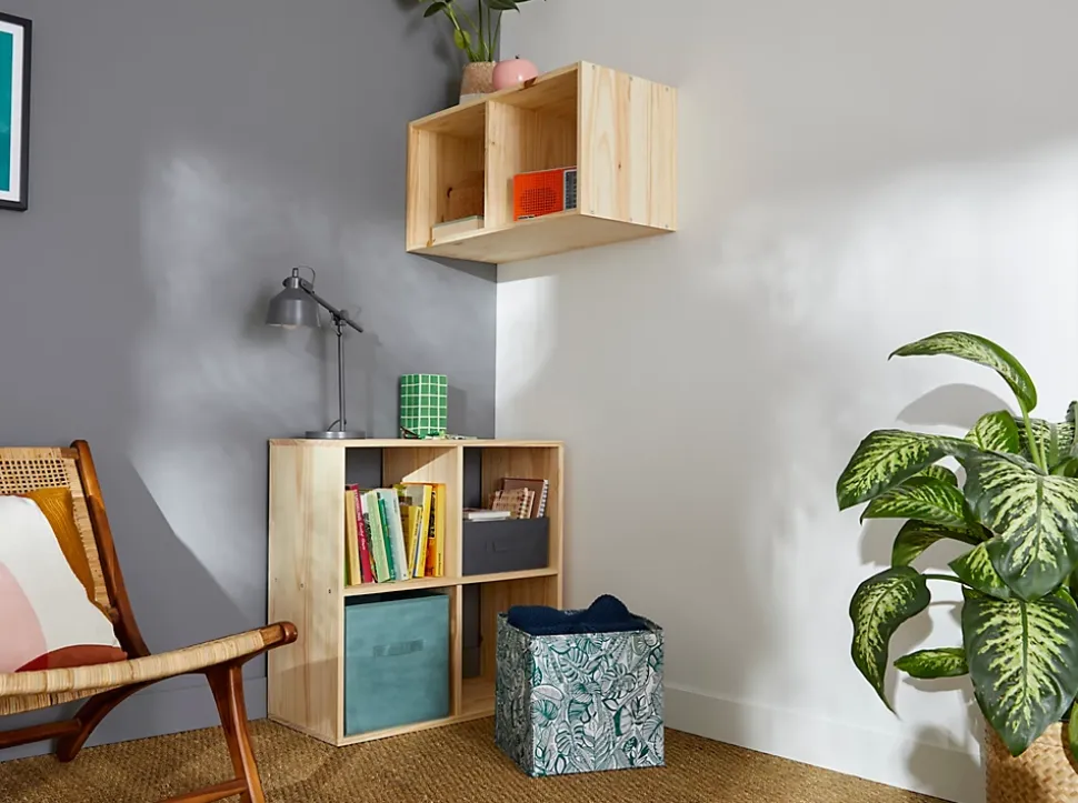 Étagère modulable 4 cubes en pin GoodHome Mixxit l. 70,9 x H.70,8 cm