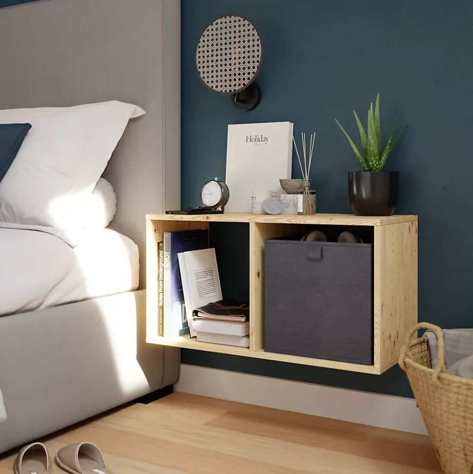 Étagère modulable 2 cubes en pin GoodHome Mixxit l. 36,3 x H. 70,8 cm