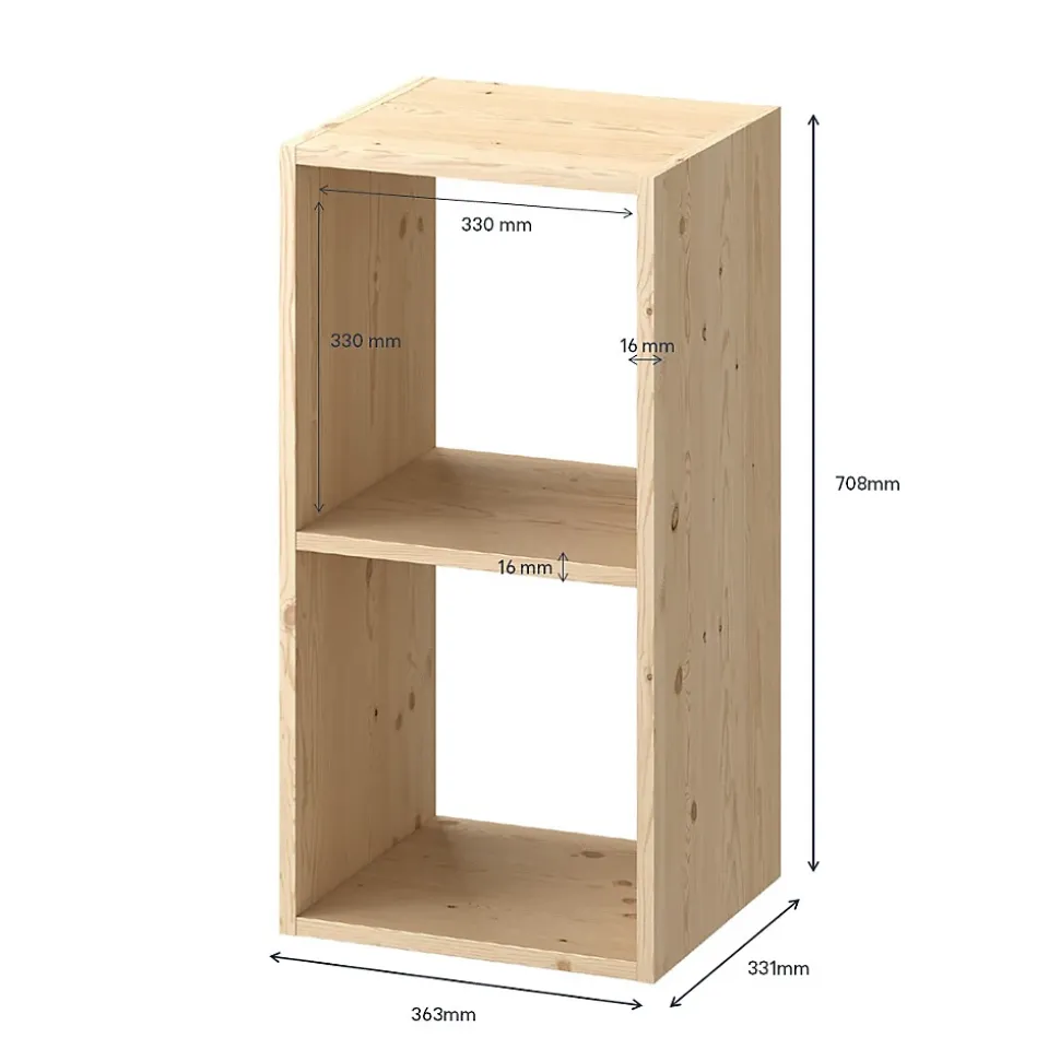 Étagère modulable 2 cubes en pin GoodHome Mixxit l. 36,3 x H. 70,8 cm