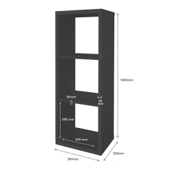 Étagère modulable 3 cubes GoodHome Mixxit anthracite l. 38,9cm x H. 108cm
