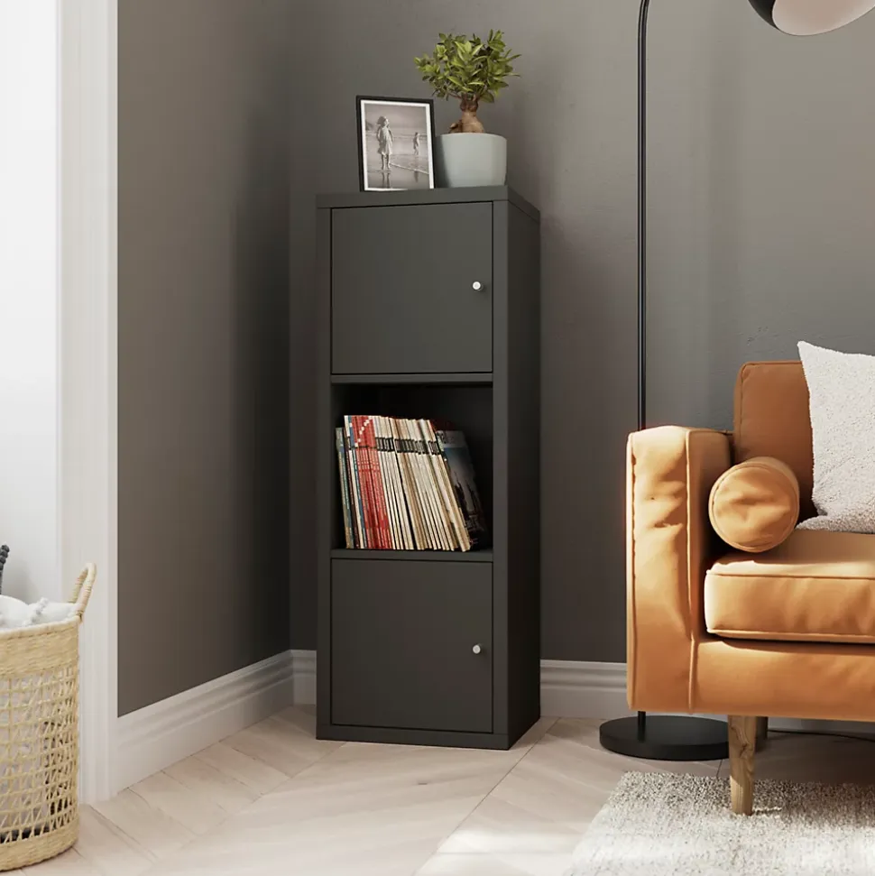 Étagère modulable 3 cubes GoodHome Mixxit anthracite l. 38,9cm x H. 108cm