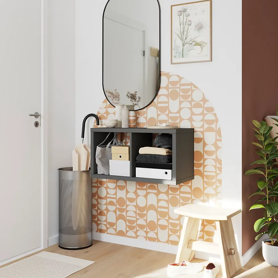 Étagère modulable 2 cubes GoodHome Mixxit anthracite l. 38,8 x H. 73,5 cm