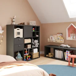 Étagère modulable 9 cubes GoodHome Mixxit anthracite l. 108,1cm x H. 108cm