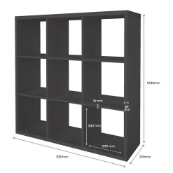 Étagère modulable 9 cubes GoodHome Mixxit anthracite l. 108,1cm x H. 108cm