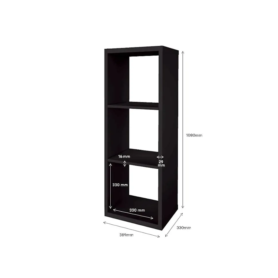 Étagère modulable 3 cubes GoodHome Mixxit noir