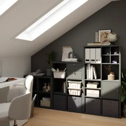 Étagère modulable 8 cubes GoodHome Mixxit anthracite l. 73,5cm x H. 142,6cm