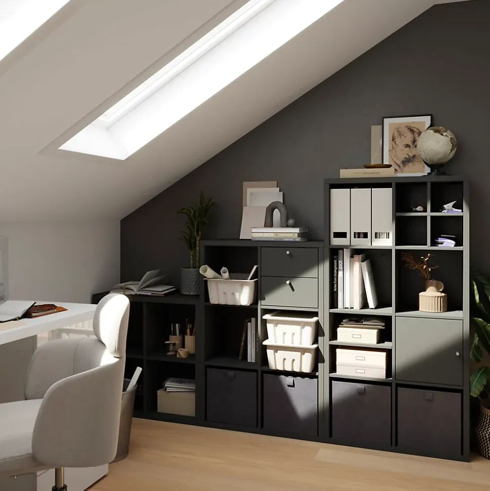 Étagère modulable 8 cubes GoodHome Mixxit anthracite l. 73,5cm x H. 142,6cm