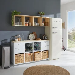 Étagère modulable 8 cubes GoodHome Mixxit blanc l. 73,5cm x H. 142,6cm