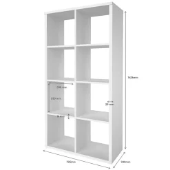 Étagère modulable 8 cubes GoodHome Mixxit blanc l. 73,5cm x H. 142,6cm