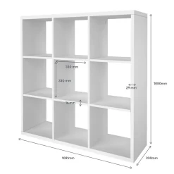 Étagère modulable 9 cubes GoodHome Mixxit blanc H. 108cm x l. 108,1cm