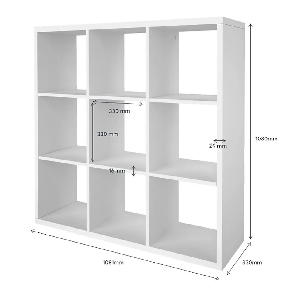 Étagère modulable 9 cubes GoodHome Mixxit blanc H. 108cm x l. 108,1cm