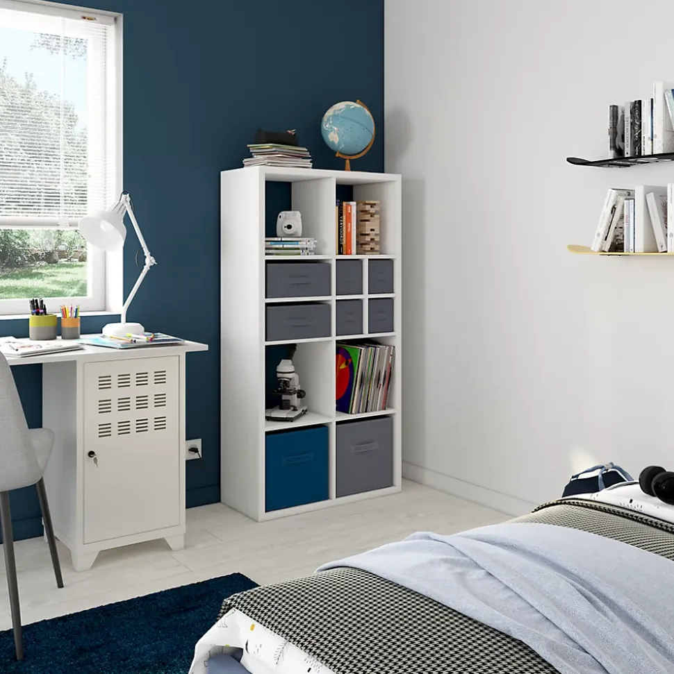 Étagère modulable 9 cubes GoodHome Mixxit blanc H. 108cm x l. 108,1cm