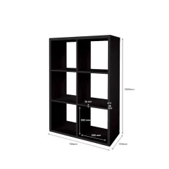 Étagère modulable 6 cubes GoodHome Mixxit noir