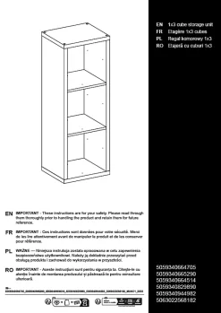 Étagère modulable 3 cubes GoodHome Mixxit effet noyer