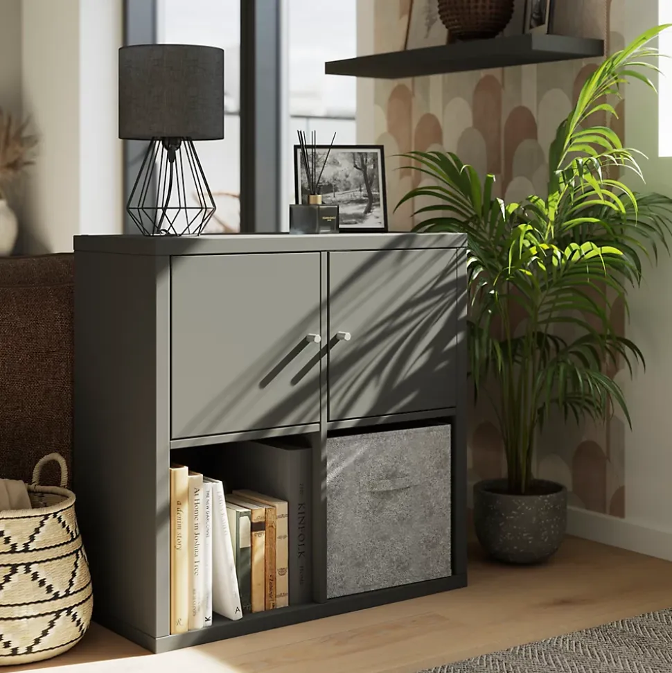 Étagère modulable 4 cubes GoodHome Mixxit anthracite l. 73,5cm x H. 73,4cm