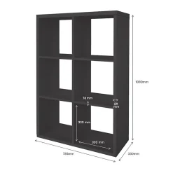Étagère modulable 6 cubes GoodHome Mixxit anthracite l. 73,5cm x H. 108cm